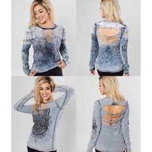 Affliction Age of Winter Reversible Tie Dye Premium Distressed Wing Graphic M